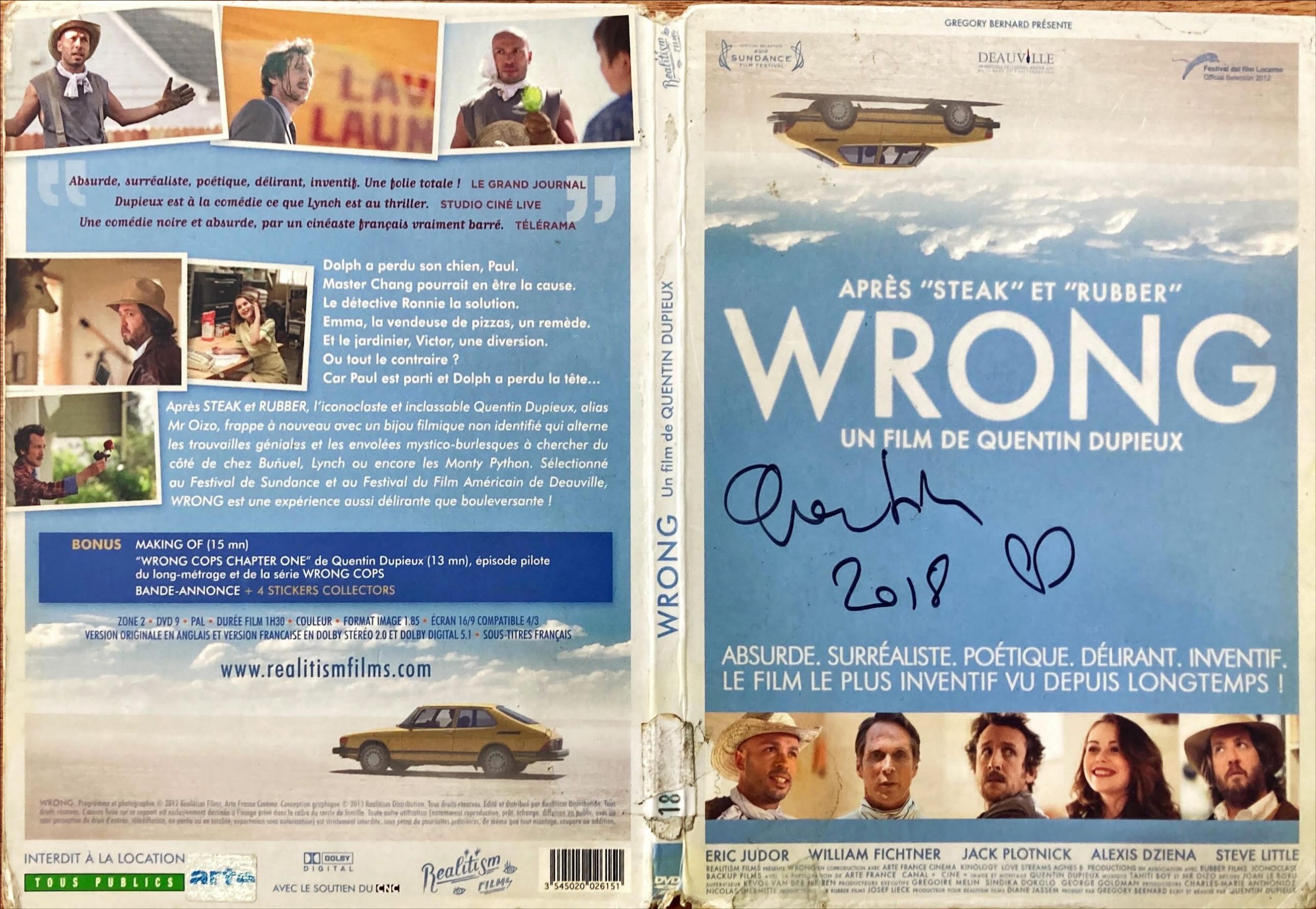 Wrong – Jaquette signée par Quentin Dupieux