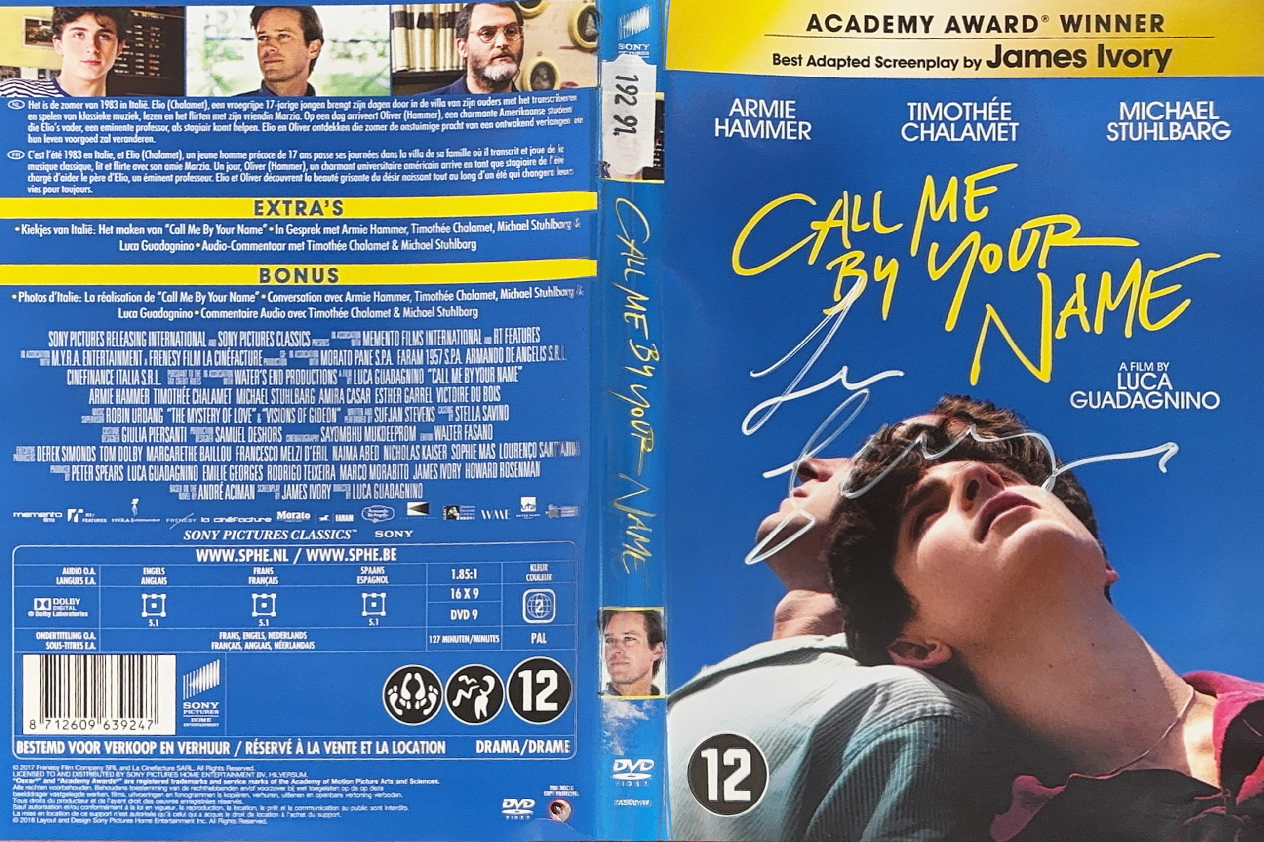 Call Me By Your Name – Jaquette signée par Luca Guadagnino