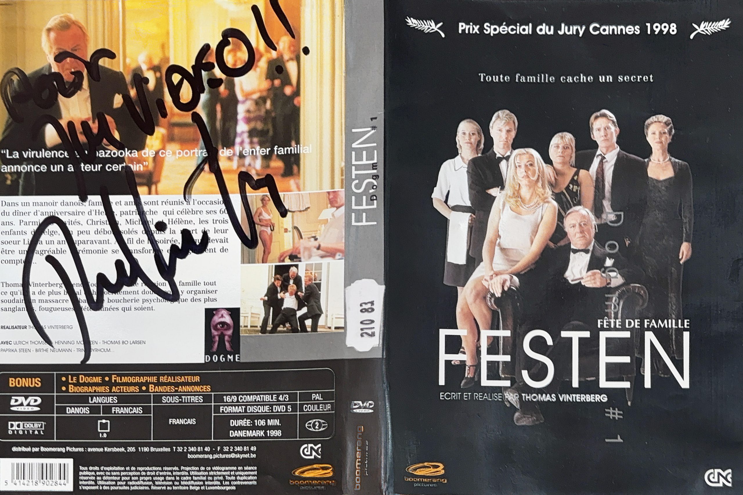 Festen – Jaquette signée par Thomas Vinterberg