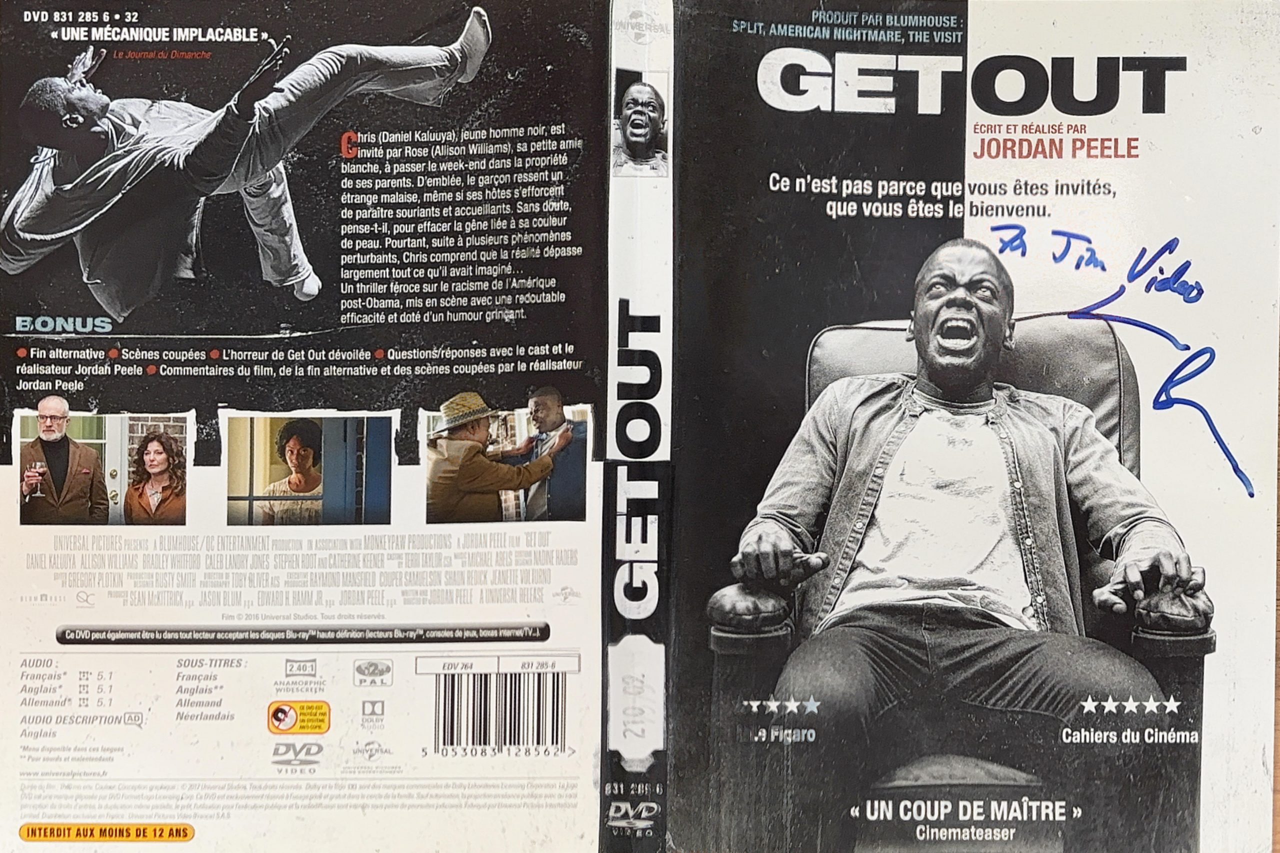 Get Out – Jaquette signée par Jordan Peele