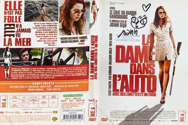 La dame dans l'auto avec des lunettes et un fusil - Jaquette signée par Joann Sfar
