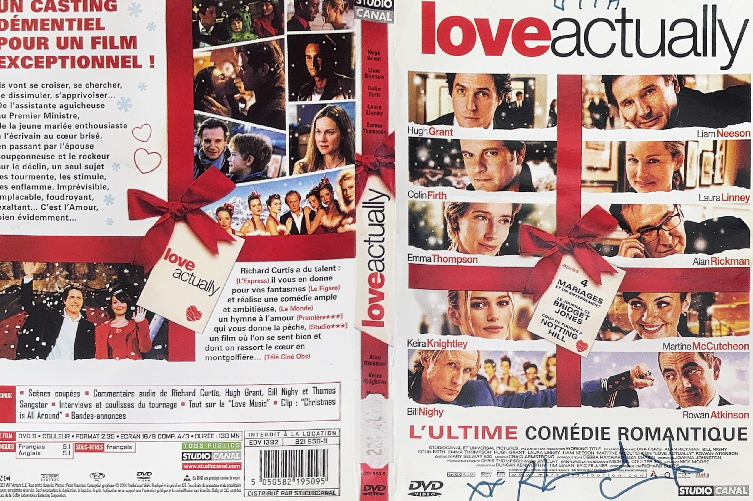 Love Actually – Jaquette signée par Richard Curtis