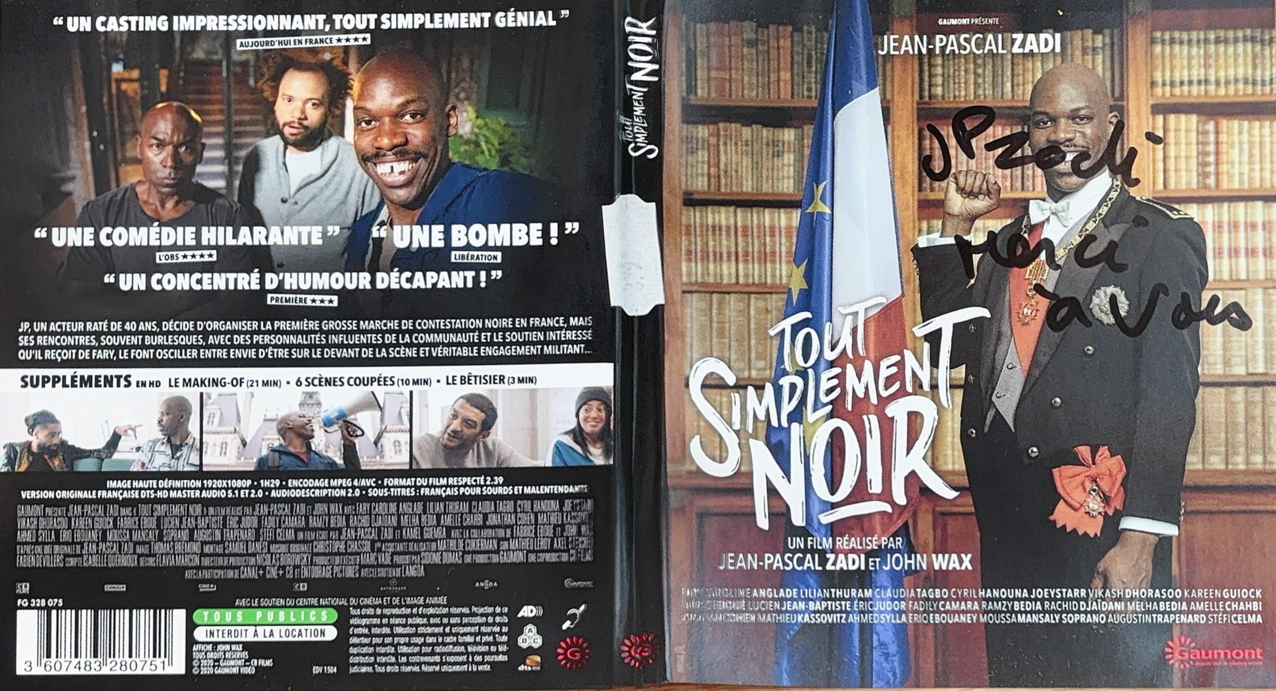 Tout Simplement Noir – Jaquette signée par Jean-Pascal Zadi
