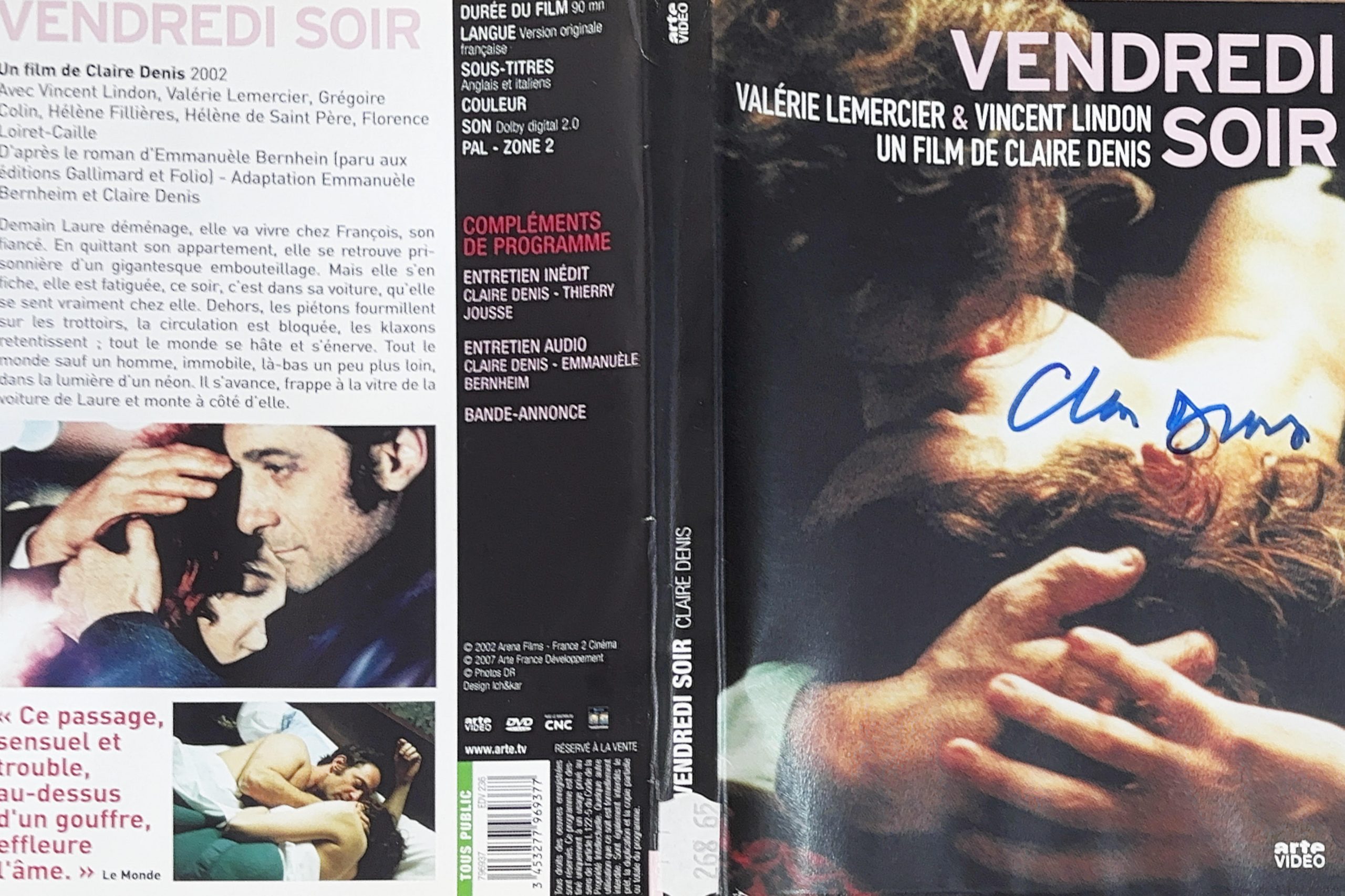 Vendredi soir – Jaquette signée par Claire Denis