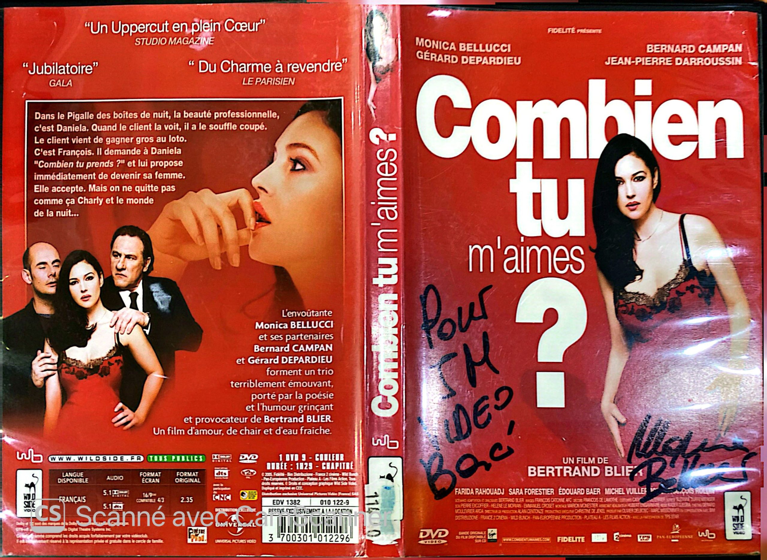 Combien tu m’aimes ?- Jaquette signée par Monica Bellucci